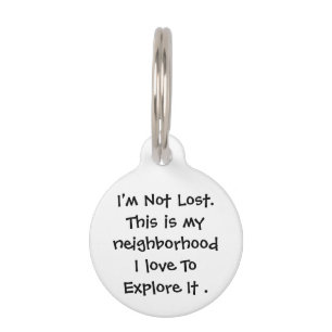 Funny Pet Personalised Custom Text Lost Tag