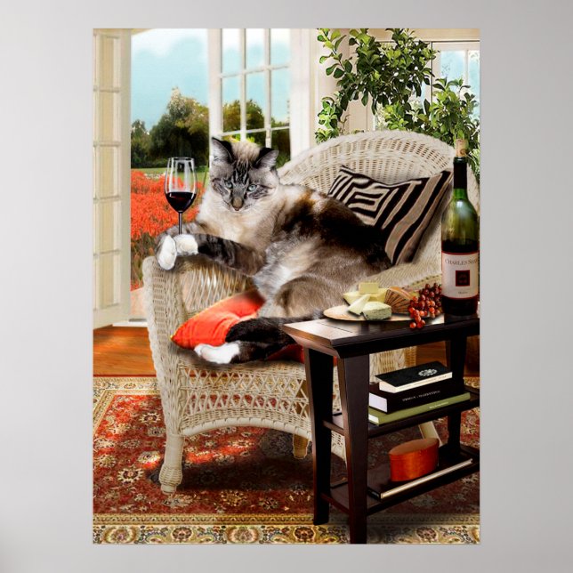 Funny Pet Poster Kitties Happy Hour (Front)