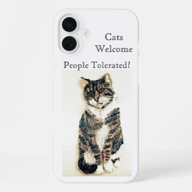 Funny Pet Quote Tabby Cat iPhone Case (Back)