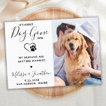 Funny Pet Wedding Custom Photo Dog  Save The Date<br><div class="desc">It's about Dog Gone time! Let your Best Dog announce your engagement with this modern and funny 'It's about Dog Gone time' I announce 'My Humans Are Getting Married' pet dog engagement announcement cards. Customise with your favourite photo, and personalise with names, optional date, and engagement message . This dog...</div>