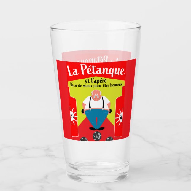funny Pétanque gifts Glass (Front)
