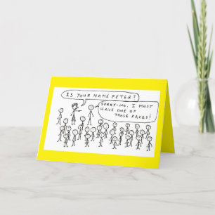 Funny Peter Birthday Cartoon Holiday Card