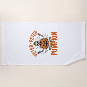 Funny Peter Peter Pumpkin Halloween Skeleton Shirt Beach Towel