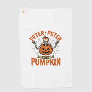 Funny Peter Peter Pumpkin Halloween Skeleton Shirt Golf Towel