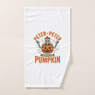 Funny Peter Peter Pumpkin Halloween Skeleton Shirt Hand Towel