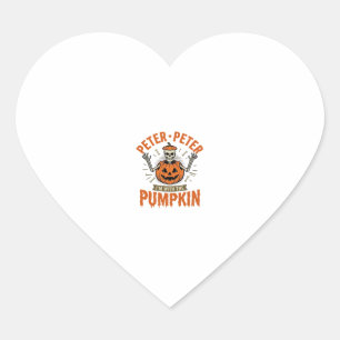 Funny Peter Peter Pumpkin Halloween Skeleton Shirt Heart Sticker