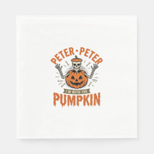 Funny Peter Peter Pumpkin Halloween Skeleton Shirt Napkin