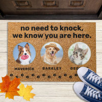 Funny Pets No Need To Knock Custom 3 Photo Dog Cat