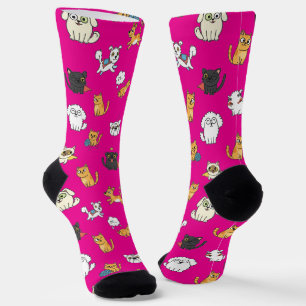 Funny Pets Pattern Crew Socks