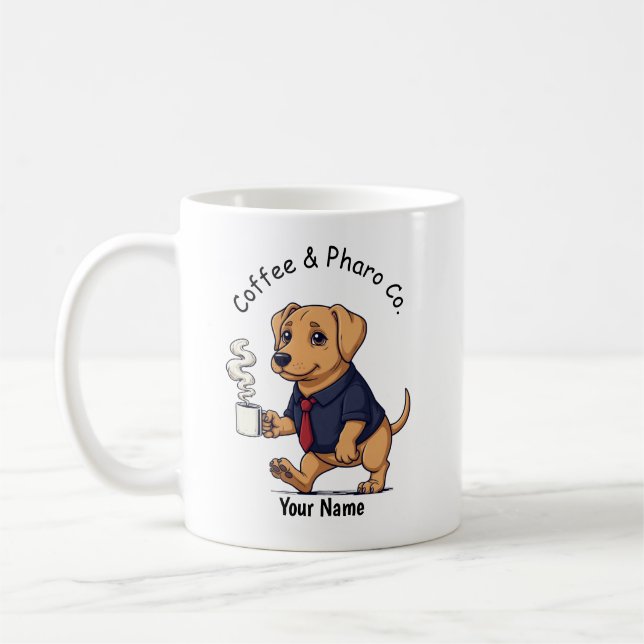 Funny Pharaoh Hound Dog Business Suit Coffee  Mug (Left)