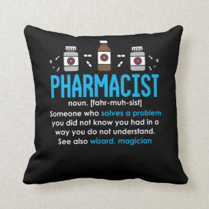 Funny Pharmacist Definition Pharmacy Employee Cushion