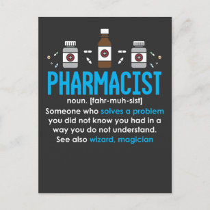Funny Pharmacist Definition Pharmacy Employee Postcard