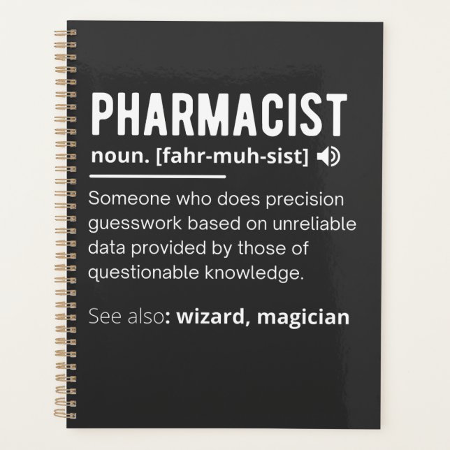 funny pharmacist definition sarcastic T-Shirt Note Planner (Front)