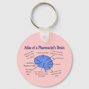 Funny Pharmacist's Brain Gifts Key Ring