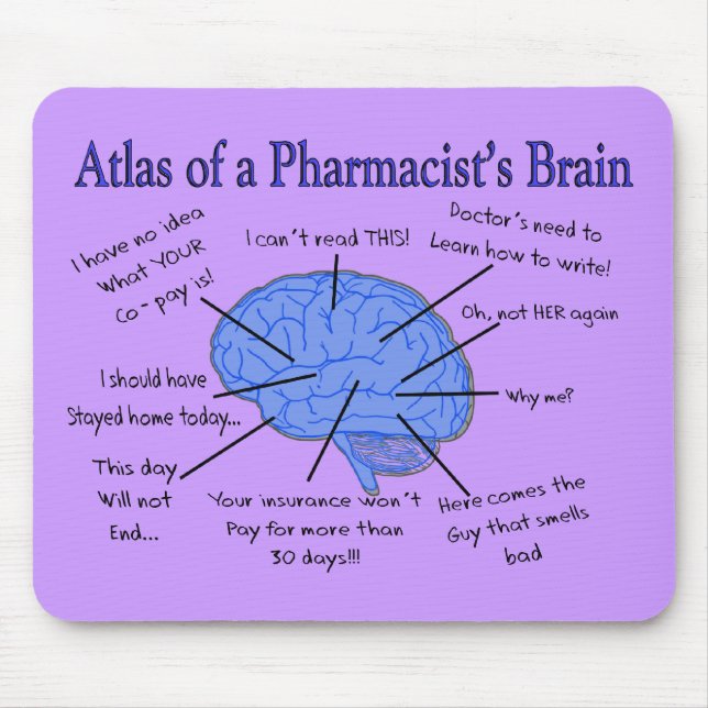 Funny Pharmacist's Brain Gifts Mouse Mat (Front)