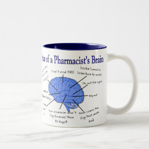 Funny Pharmacist's Brain Gifts Two-Tone Coffee Mug