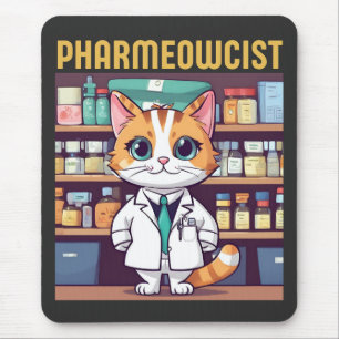 Funny Pharmacy Cat  Mouse Mat