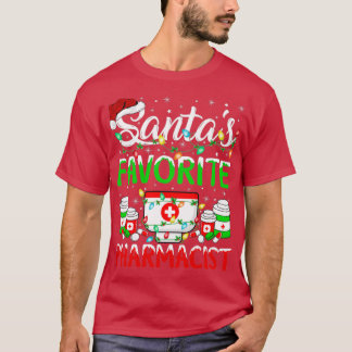 Funny Pharmacy Lover Xmas Pajama Santa Pharmacists T-Shirt