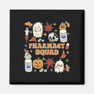 Funny Pharmacy Squad Halloween Pharmacist Tech Cow Magnet