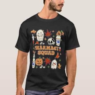 Funny Pharmacy Squad Halloween Pharmacist Tech Cow T-Shirt