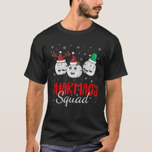 Funny Pharmacy Squad Santa Elf Reindeer Christmas  T-Shirt