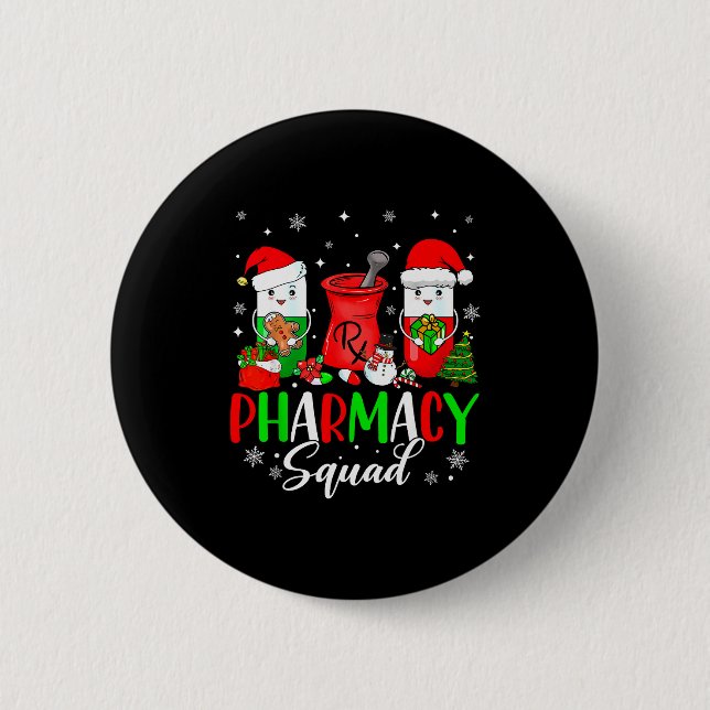 Funny Pharmacy Tech Squad Christmas Matching Holid 6 Cm Round Badge (Front)