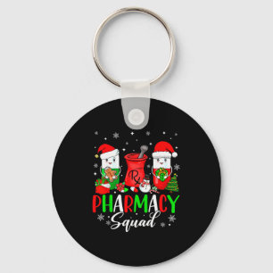 Funny Pharmacy Tech Squad Christmas Matching Holid Key Ring