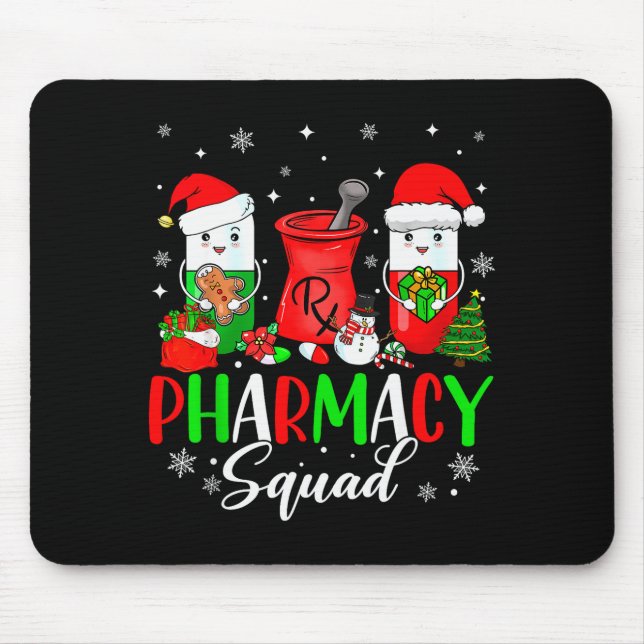 Funny Pharmacy Tech Squad Christmas Matching Holid Mouse Mat (Front)