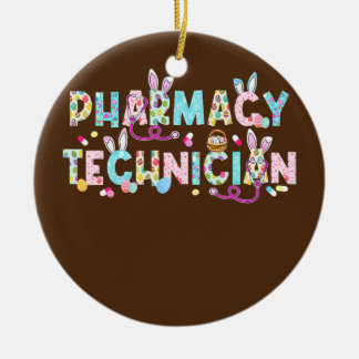 Funny Pharmacy Technician Bunny Pharmacist Happy Ceramic Tree Decoration