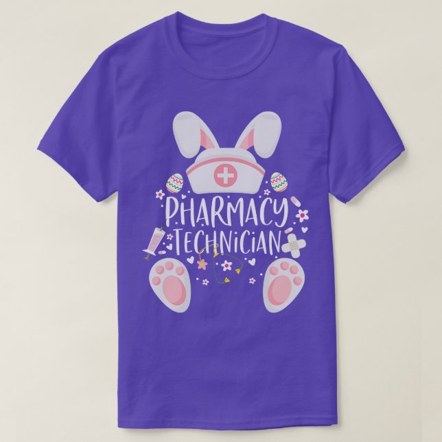 Funny Pharmacy Technician Bunny Pharmacist Happy E T-Shirt (Design Front)