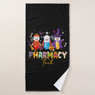 Funny Pharmacy Technician Pharmacist Halloween Bath Towel