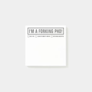 Funny PhD 3"x3" Post-it Notes