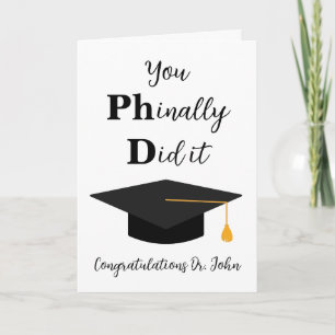 funny phd graduation cards