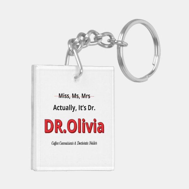 Funny PhD MOM Graduation Humour Celebration  Key Ring (Back Left)