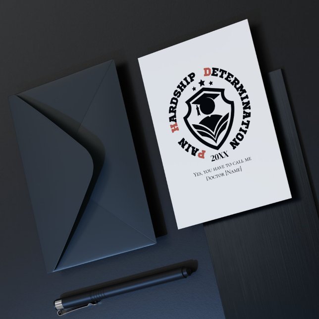 Funny PhD Quote Pain, Hardship, Determination Holiday Card (Creator Uploaded)