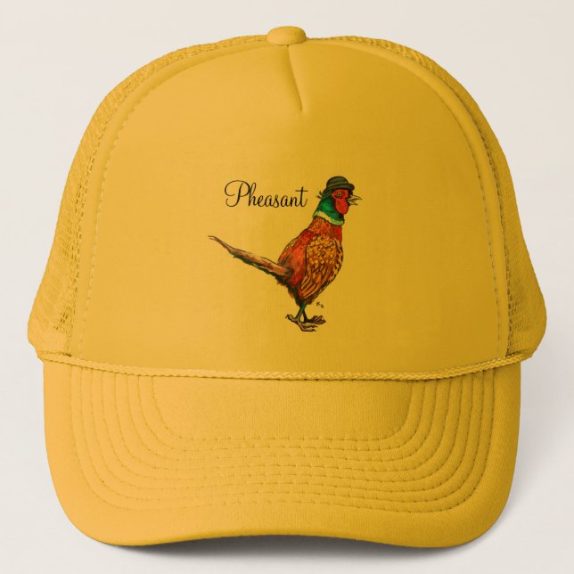 Funny pheasant in hat (Front)