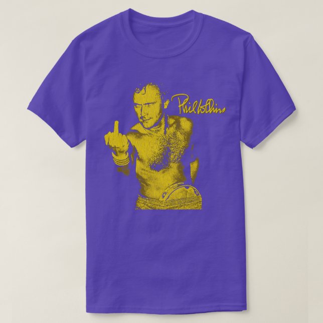 Funny Phil Collins Fan Art Yellow Gold T-Shirt (Design Front)
