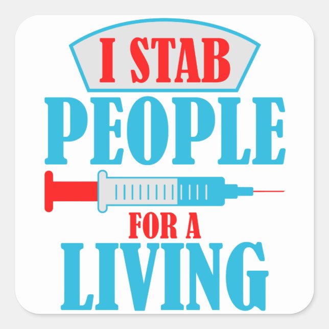 Funny Phlebotomist Blood Lab Phlebotomy Lab Tech Square Sticker (Front)