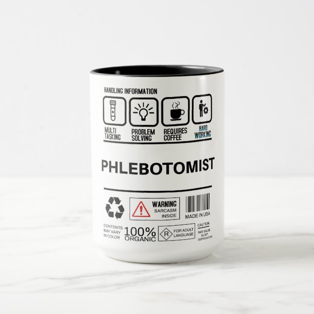 Funny Phlebotomist Handling Information Mug (Center)