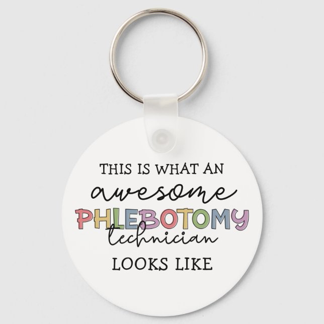 Funny Phlebotomy Technician awesome PBT Key Ring (Front)