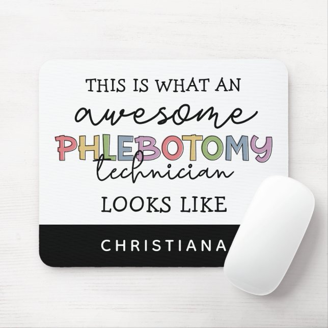 Funny Phlebotomy Technician awesome PBT Mouse Mat (With Mouse)