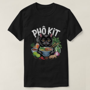 Funny “Phô Kit” Black Cat T-Shirt