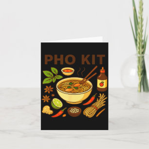 Funny Pho Kit Noodle Bowl Pun With Ingredients Ill Card