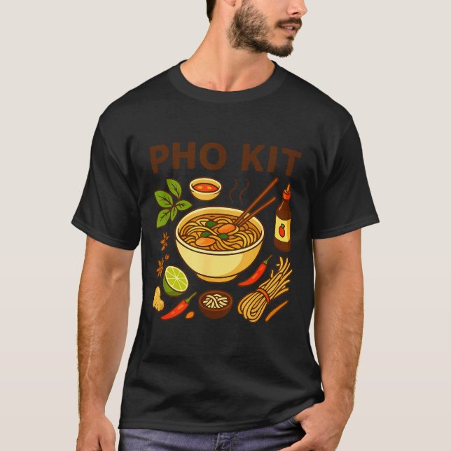 Funny Pho Kit Noodle Bowl Pun With Ingredients Ill T-Shirt (Front)