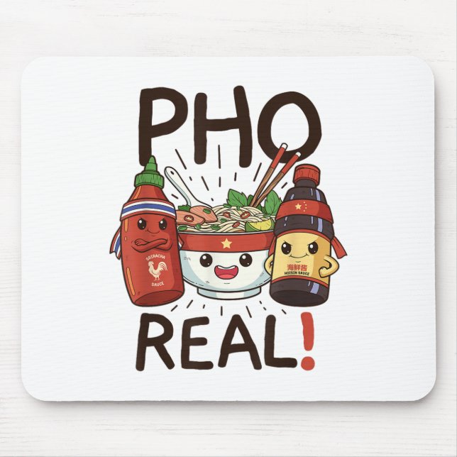 Funny Pho Threads Co. Fun Vietnamese Pho Noodle So Mouse Mat (Front)