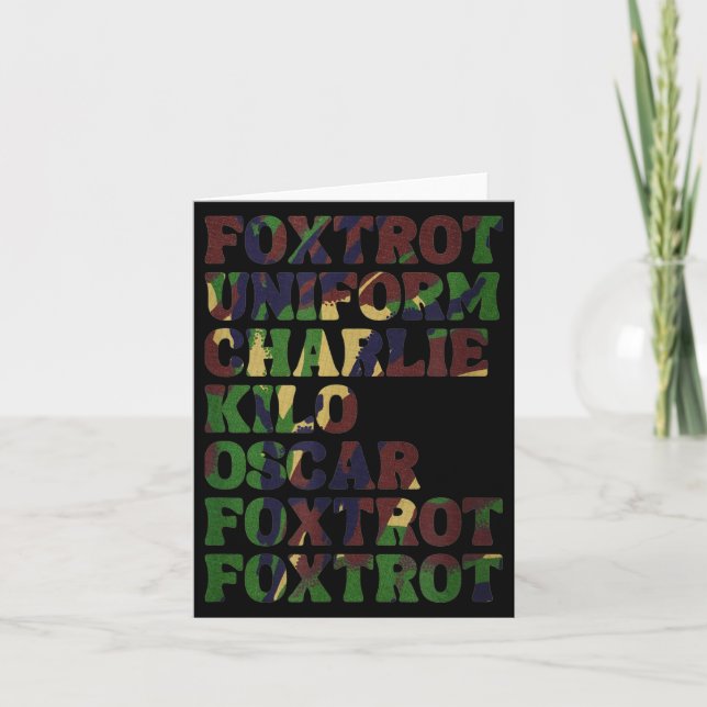 Funny Phonetic Alphabet Nato Military Lice Army Ta Card (Front)