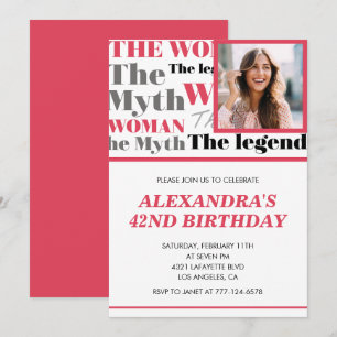 Funny Photo 42nd birthday invitation Contemporary