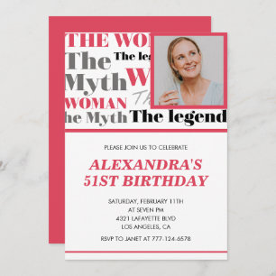 Funny Photo 51st birthday invitation Contemporary