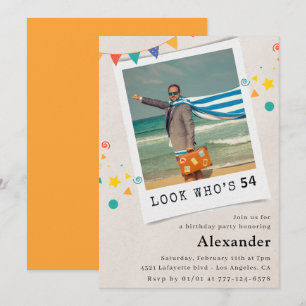 Funny Photo 54th birthday invitations Men