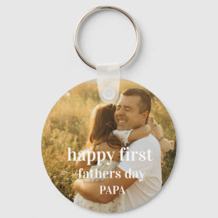 funny photo collage happy first fathers day pap key ring